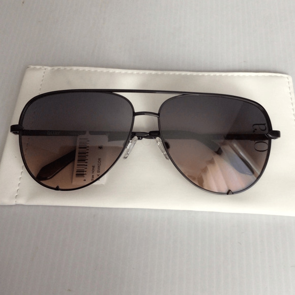 NEW! Rare Quay cocoa and black fade large Stylish Black Aviator Sunglasses